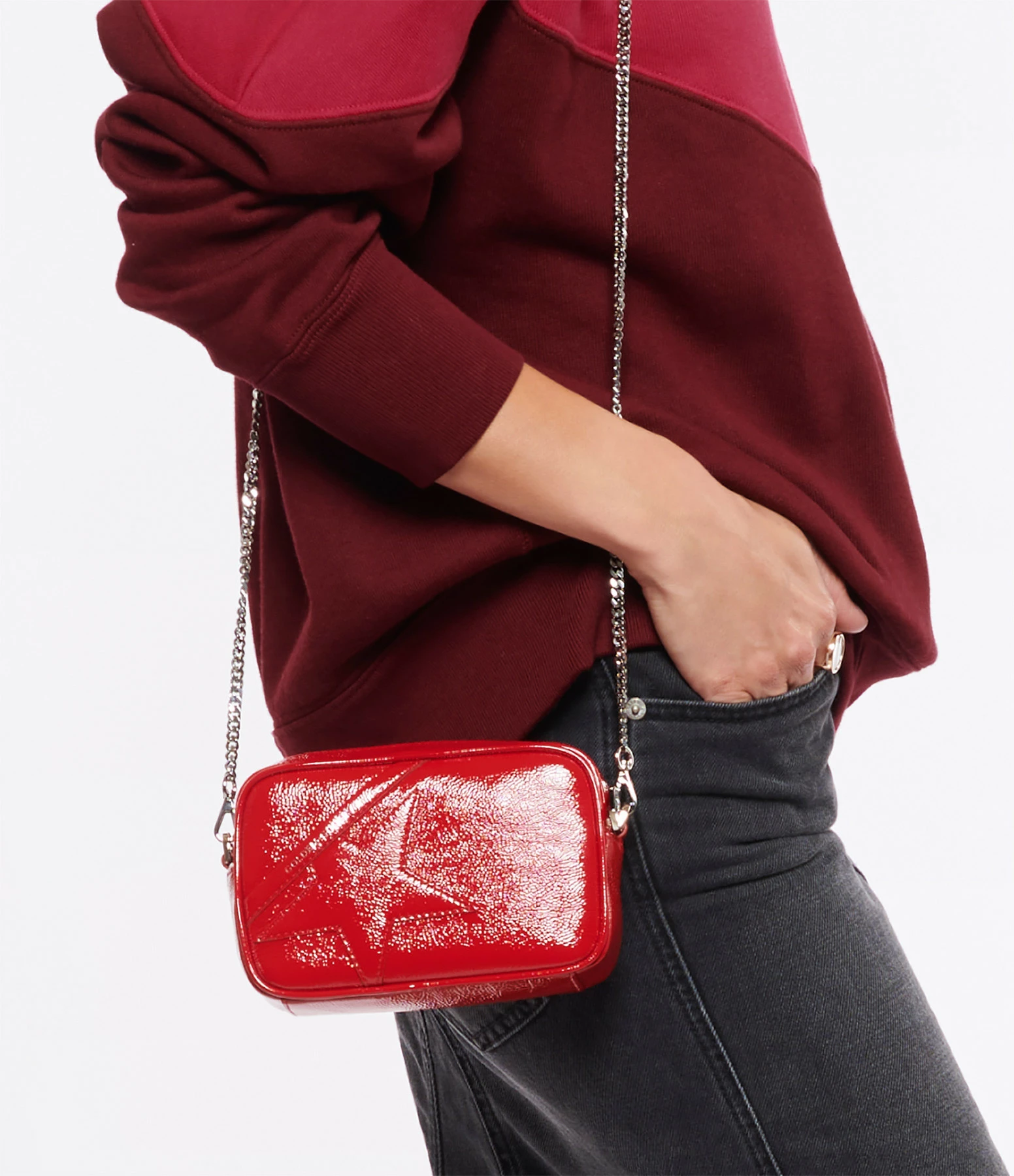 GOLDEN GOOSE Sac Mini Star Cuir Rouge 7 GOLDEN GOOSE Sac Mini Star Cuir Rouge – Image 5