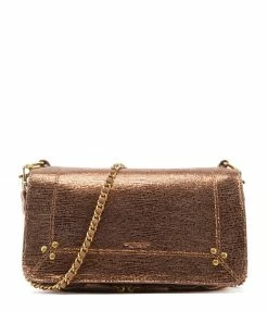 JEROME DREYFUSS Sac Bobi Cuir Lamé Bronze
