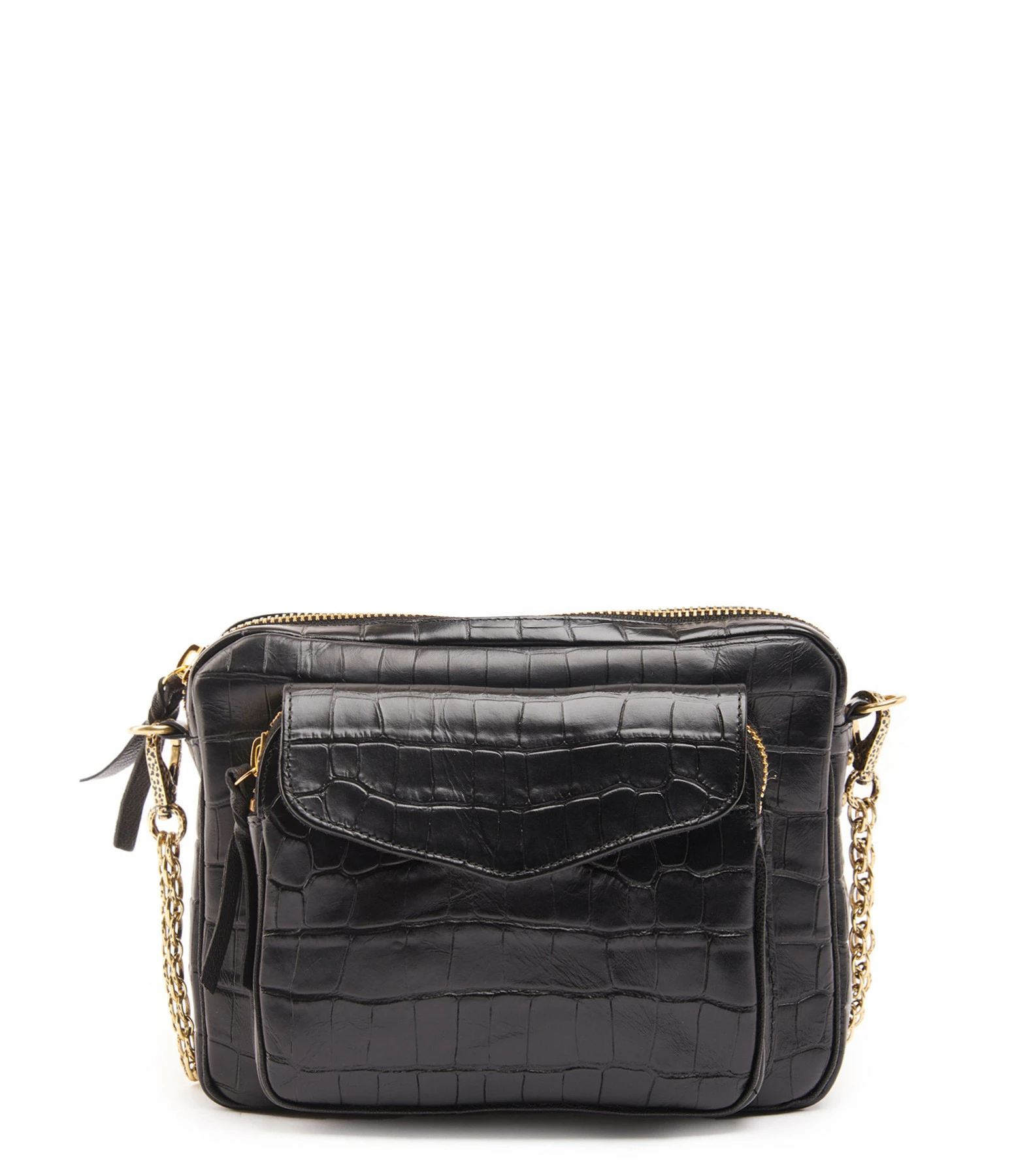 Sac Charly Cuir Embossé Croco Noir, Collaboration Lulli X Claris Virot 3 Sac Charly Cuir Embossé Croco Noir, Collaboration Lulli X Claris Virot