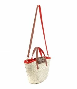 Alternative view of CLARIS VIROT Panier Zoé Mini Cuir Léopard Noisette