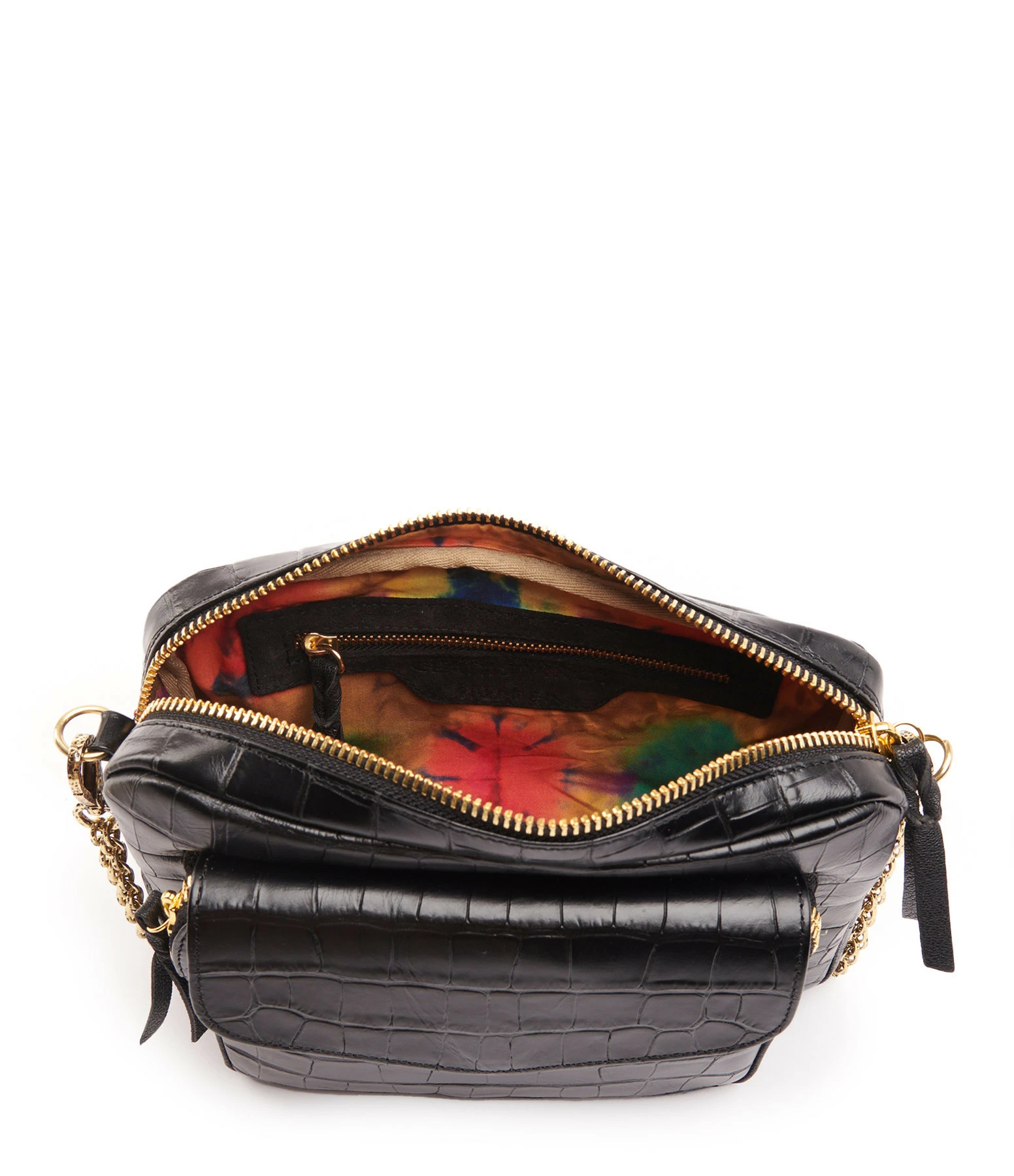Sac Charly Cuir Embossé Croco Noir, Collaboration Lulli X Claris Virot 5 Sac Charly Cuir Embossé Croco Noir, Collaboration Lulli X Claris Virot – Image 3