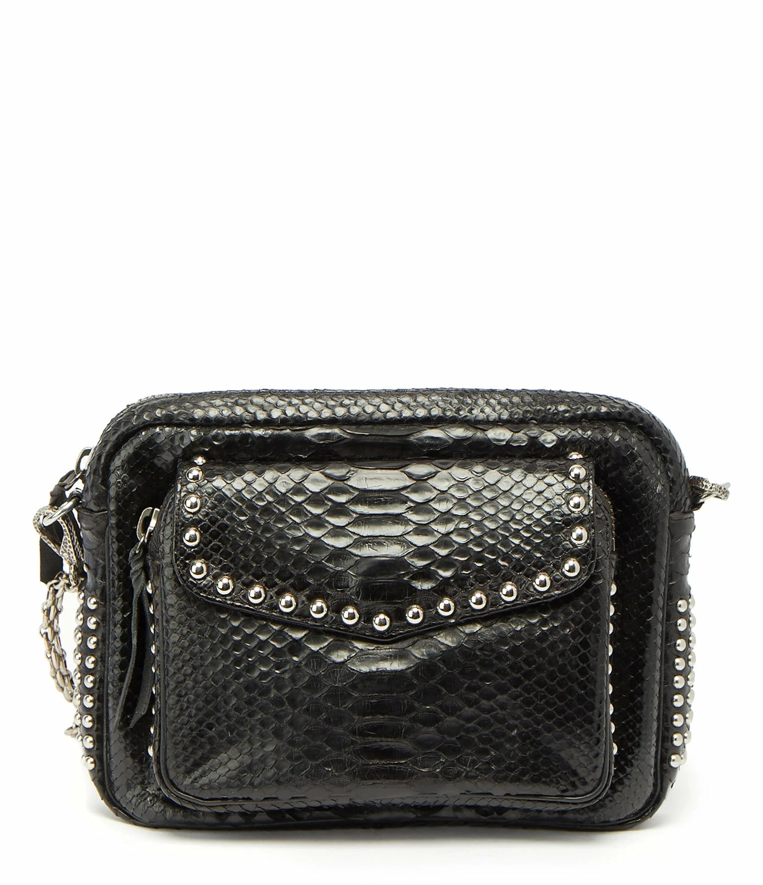 CLARIS VIROT Sac Big Charly Python Clous Noir 3 CLARIS VIROT Sac Big Charly Python Clous Noir