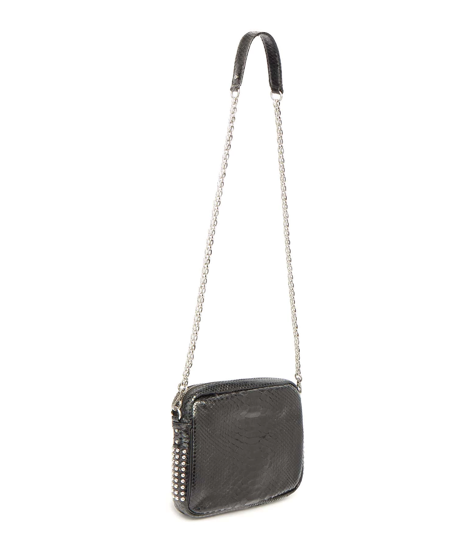 CLARIS VIROT Sac Big Charly Python Clous Noir 4 CLARIS VIROT Sac Big Charly Python Clous Noir – Image 2