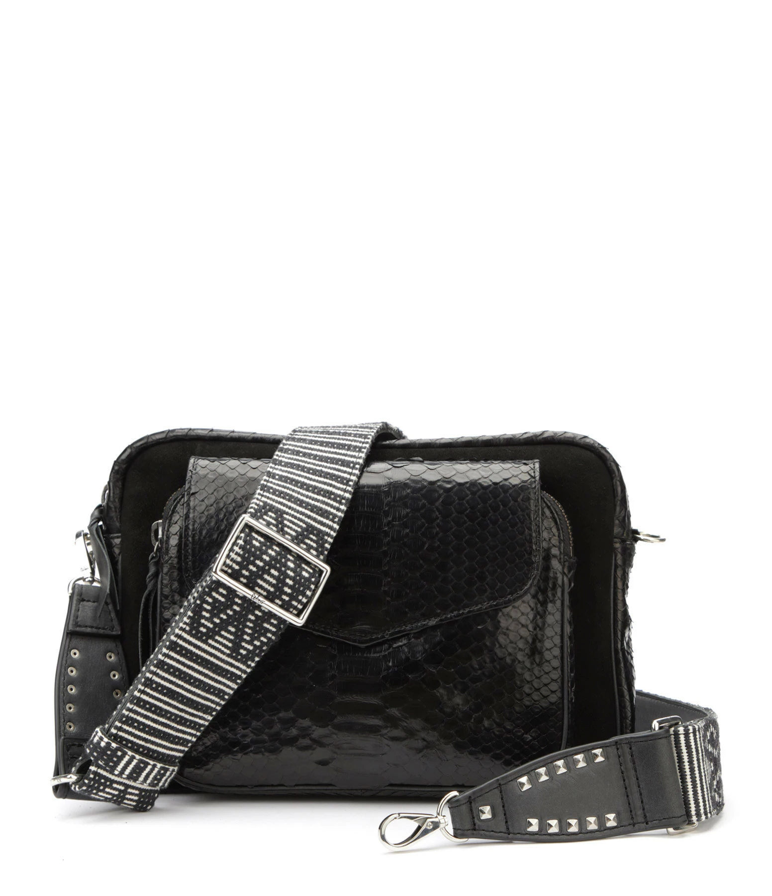 CLARIS VIROT Sac Jumbo Charly Bandoulière Python Noir 4 CLARIS VIROT Sac Jumbo Charly Bandoulière Python Noir – Image 2