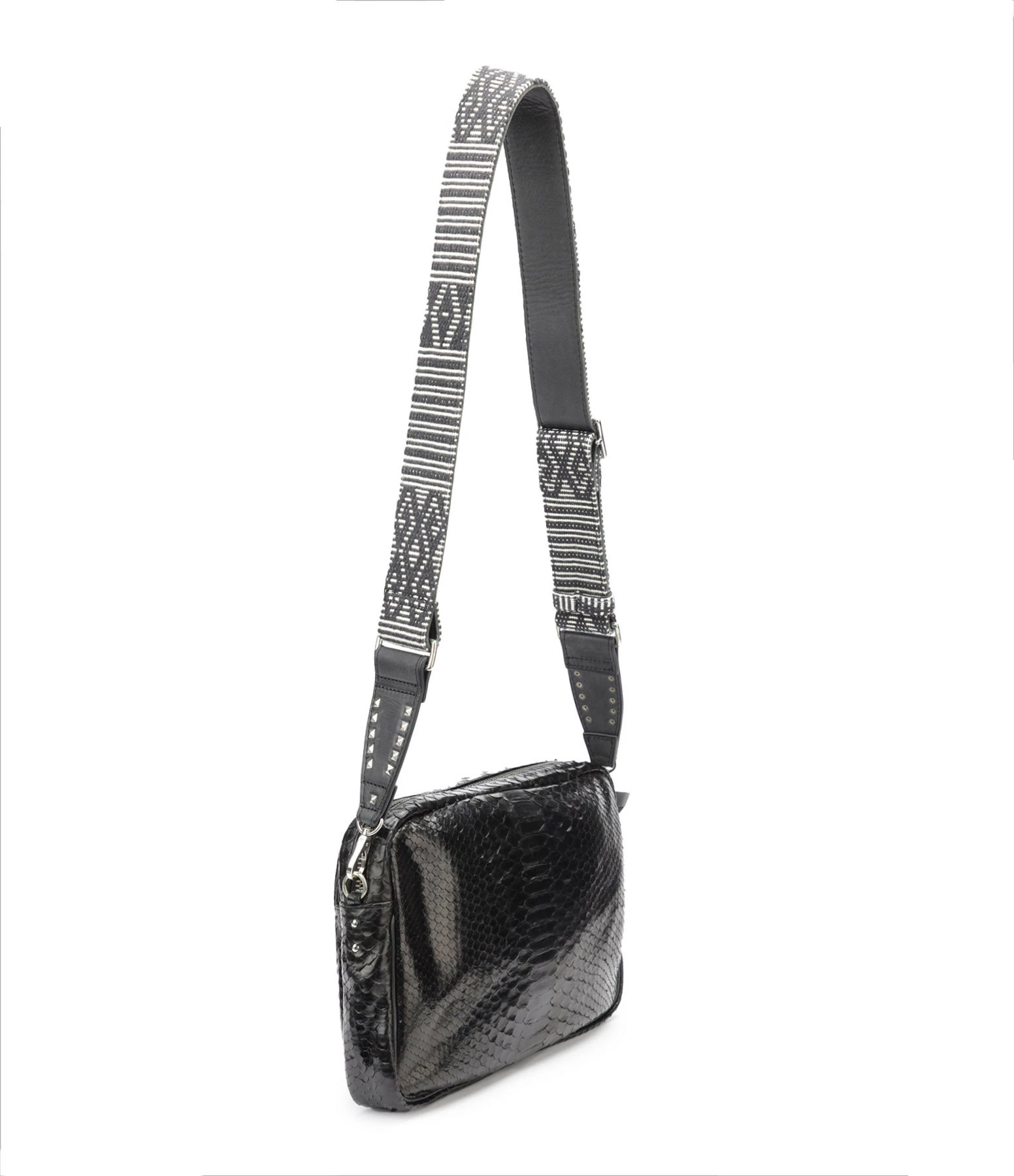 CLARIS VIROT Sac Jumbo Charly Bandoulière Python Noir 5 CLARIS VIROT Sac Jumbo Charly Bandoulière Python Noir – Image 3