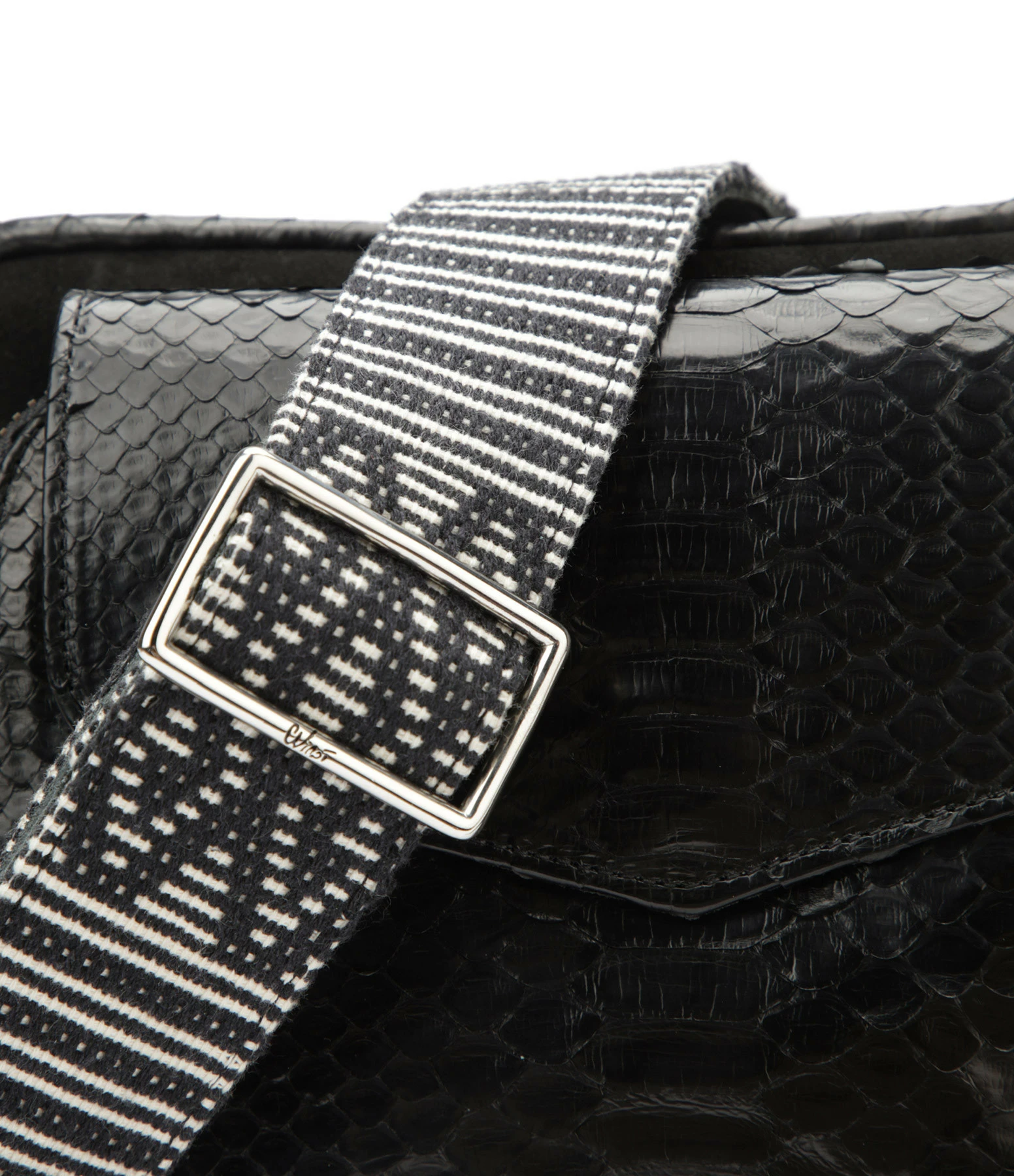 CLARIS VIROT Sac Jumbo Charly Bandoulière Python Noir 6 CLARIS VIROT Sac Jumbo Charly Bandoulière Python Noir – Image 4
