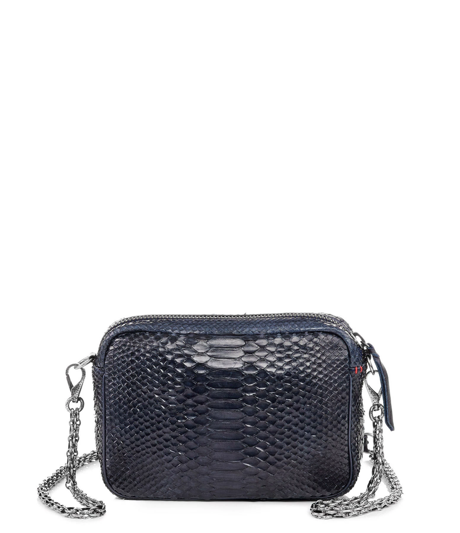CLARIS VIROT Sac Charly Python Navy Argenté 5 CLARIS VIROT Sac Charly Python Navy Argenté – Image 3
