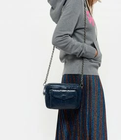 CLARIS VIROT Sac Charly Python Navy Argenté 12 CLARIS VIROT Sac Charly Python Navy Argenté -jerome dreyfuss shop unnamed file 1148