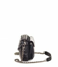 Alternative view of CLARIS VIROT Sac Charly Python Noir Suédé