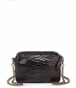 CLARIS VIROT Sac Charly Python Noir Suédé -jerome dreyfuss shop unnamed file 1164
