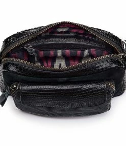CLARIS VIROT Sac Charly Python Noir Suédé -jerome dreyfuss shop unnamed file 1165