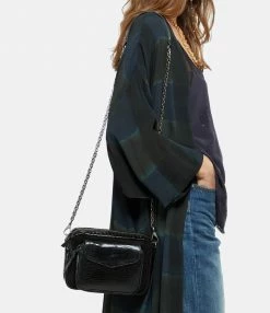 CLARIS VIROT Sac Charly Python Noir Suédé -jerome dreyfuss shop unnamed file 1166