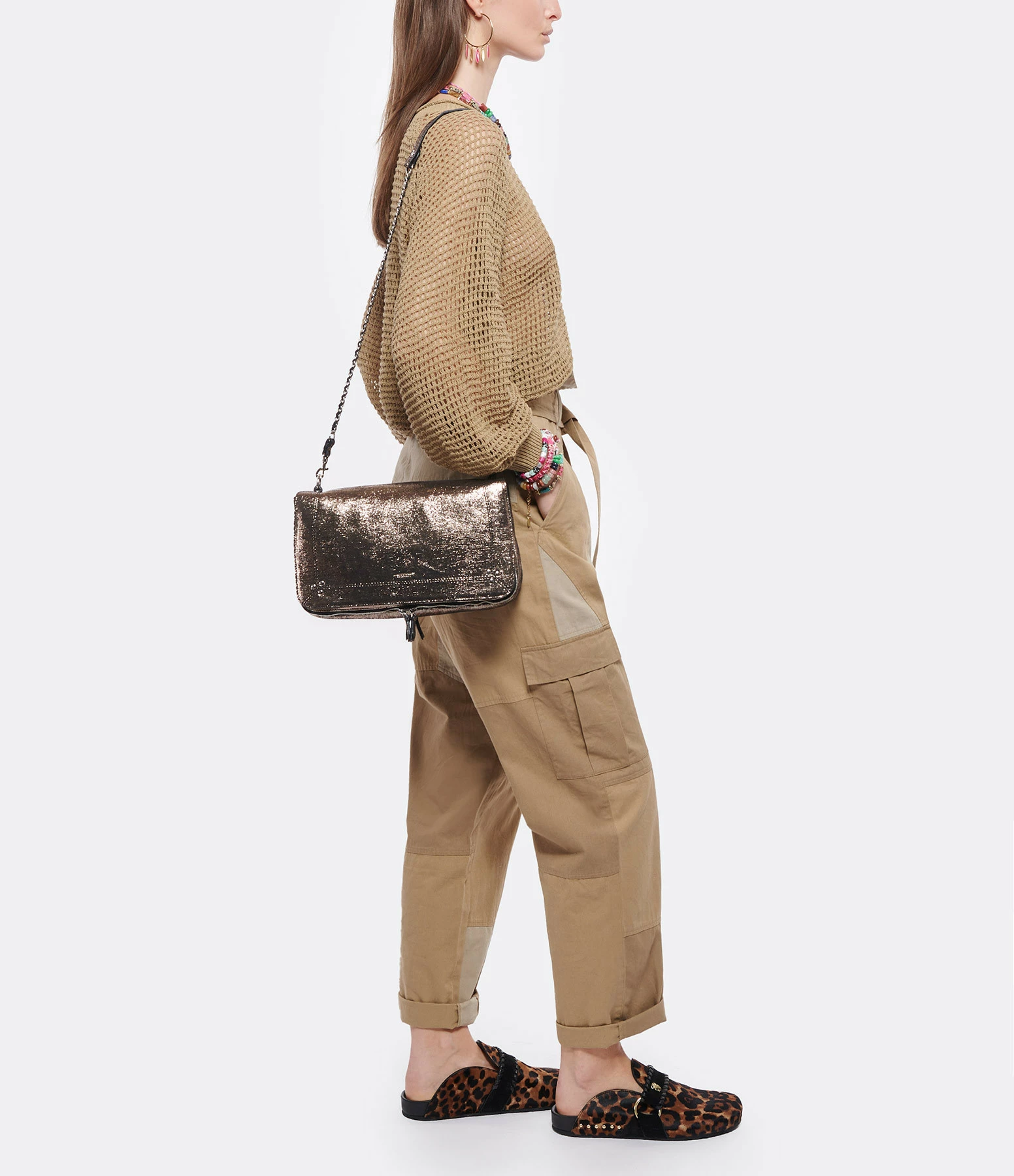 JEROME DREYFUSS Sac Bobi L Cuir Lamé Champa 7 JEROME DREYFUSS Sac Bobi L Cuir Lamé Champa – Image 5