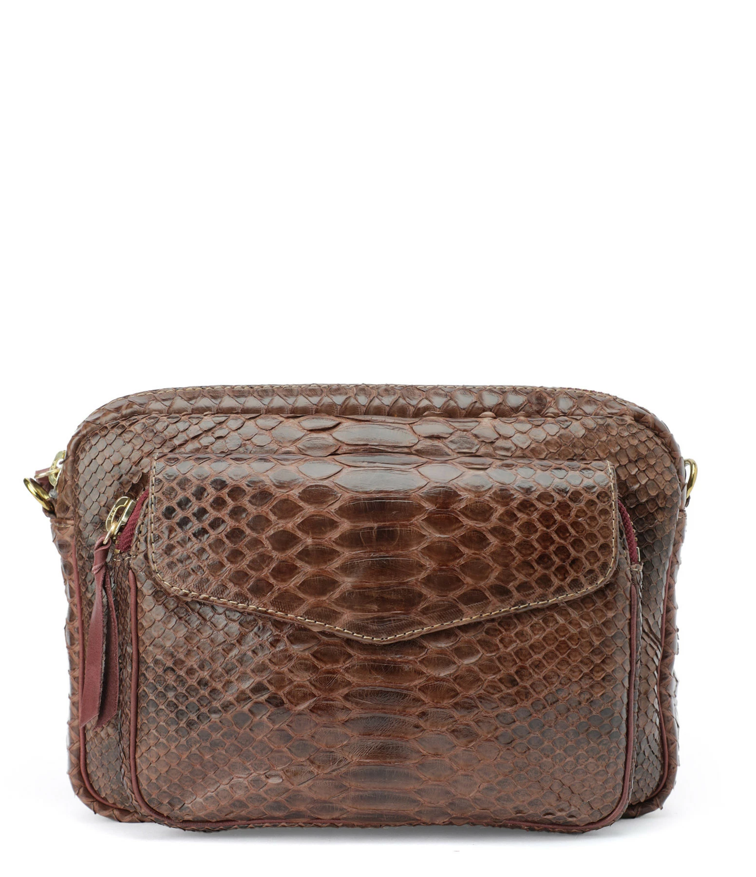 CLARIS VIROT Sac Big Charly Python Chocolat Endek Bordeaux 3 CLARIS VIROT Sac Big Charly Python Chocolat Endek Bordeaux