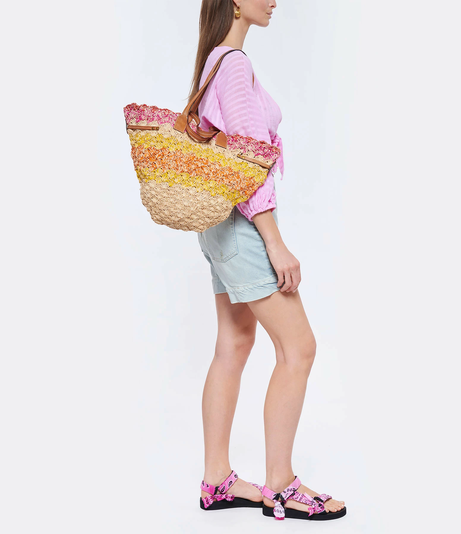 ISABEL MARANT Panier Coiba Raphia Multicolore 8 ISABEL MARANT Panier Coiba Raphia Multicolore – Image 6