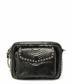 CLARIS VIROT Sac Charly Python Clous Noir