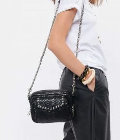 CLARIS VIROT Sac Charly Python Clous Noir -jerome dreyfuss shop unnamed file 1212
