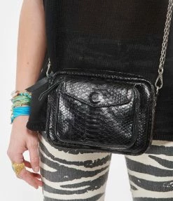 CLARIS VIROT Sac Charly Python Noir Chaîne Argenté 12 CLARIS VIROT Sac Charly Python Noir Chaîne Argenté -jerome dreyfuss shop unnamed file 1229