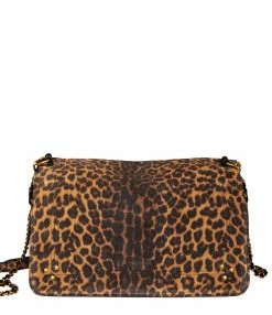 JEROME DREYFUSS Sac Bobi L Cuir Suédé Léopard
