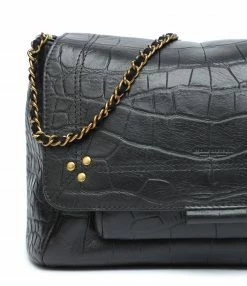 JEROME DREYFUSS Sac Lulu M Cuir Croco Noir -jerome dreyfuss shop unnamed file 1262