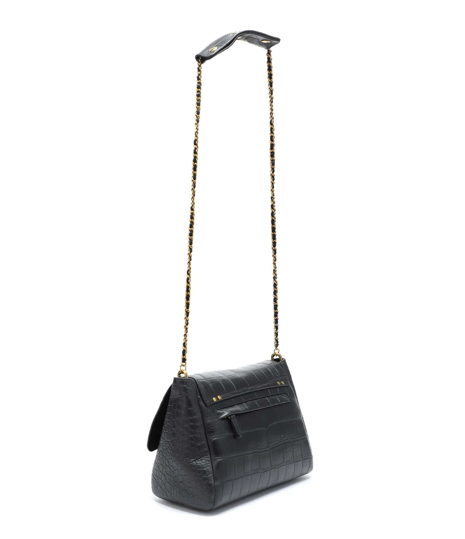 JEROME DREYFUSS Sac Lulu L Cuir Croco Noir 4 JEROME DREYFUSS Sac Lulu L Cuir Croco Noir – Image 2