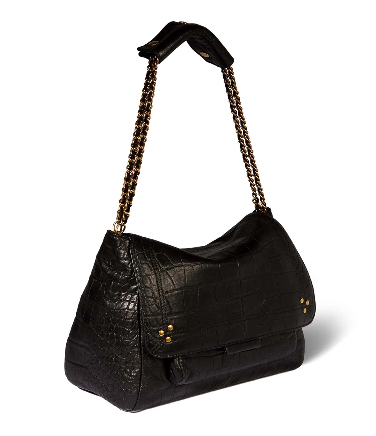 JEROME DREYFUSS Sac Lulu L Cuir Croco Noir 5 JEROME DREYFUSS Sac Lulu L Cuir Croco Noir – Image 3