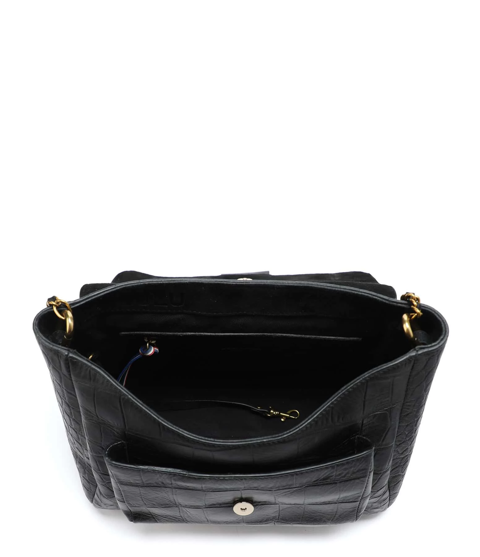 JEROME DREYFUSS Sac Lulu L Cuir Croco Noir 6 JEROME DREYFUSS Sac Lulu L Cuir Croco Noir – Image 4