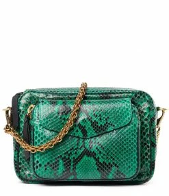 CLARIS VIROT Sac Big Charly Python Menthe