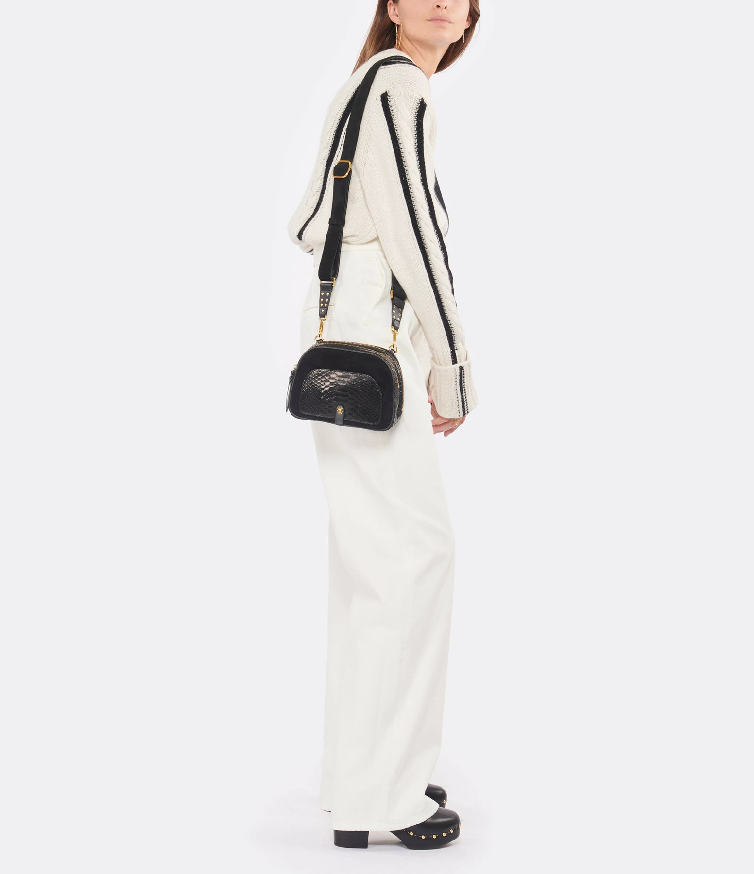 CLARIS VIROT Sac Clara Python Noir 7 CLARIS VIROT Sac Clara Python Noir – Image 5