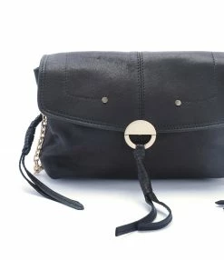 VANESSA BRUNO Sac Clutch Cuir Agneau Noir -jerome dreyfuss shop unnamed file 1338