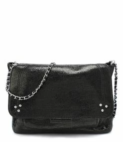 JEROME DREYFUSS Sac Lulu L Cuir Lamé Noir