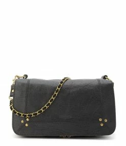 JEROME DREYFUSS Sac Bobi Cuir Froissé Noir