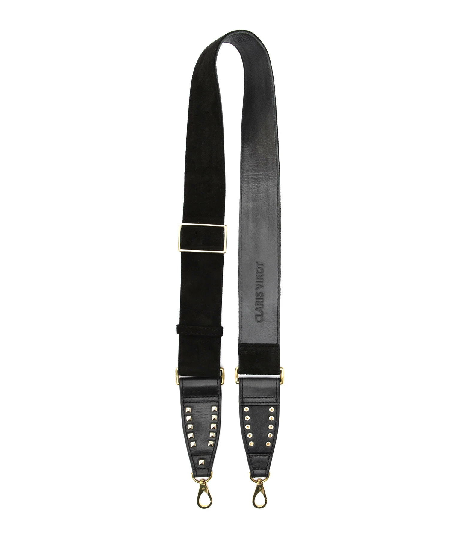 CLARIS VIROT Bandoulière Clous Daim Noir 3 CLARIS VIROT Bandoulière Clous Daim Noir