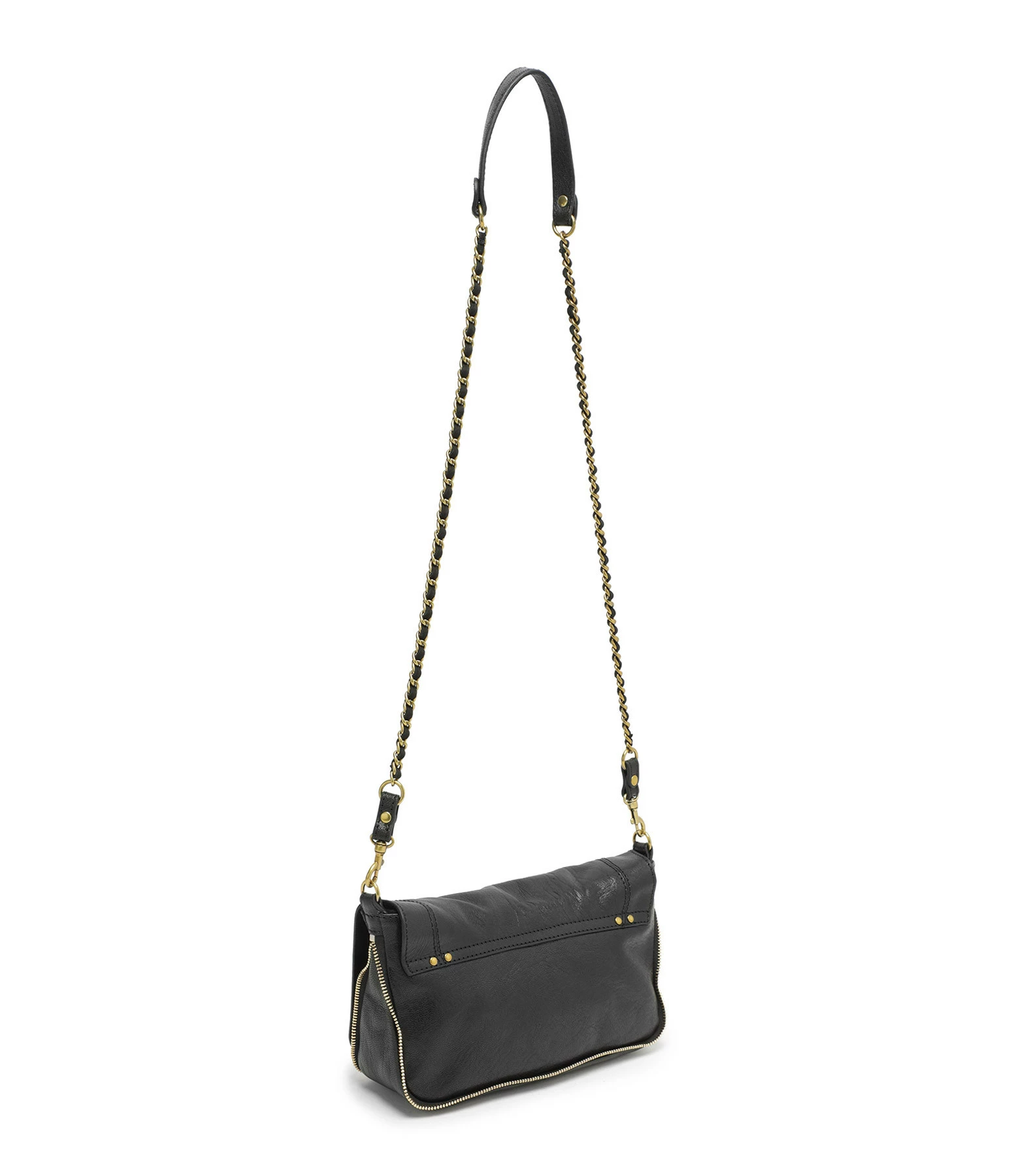JEROME DREYFUSS Sac Bobi S Cuir Froissé Noir 4 JEROME DREYFUSS Sac Bobi S Cuir Froissé Noir – Image 2