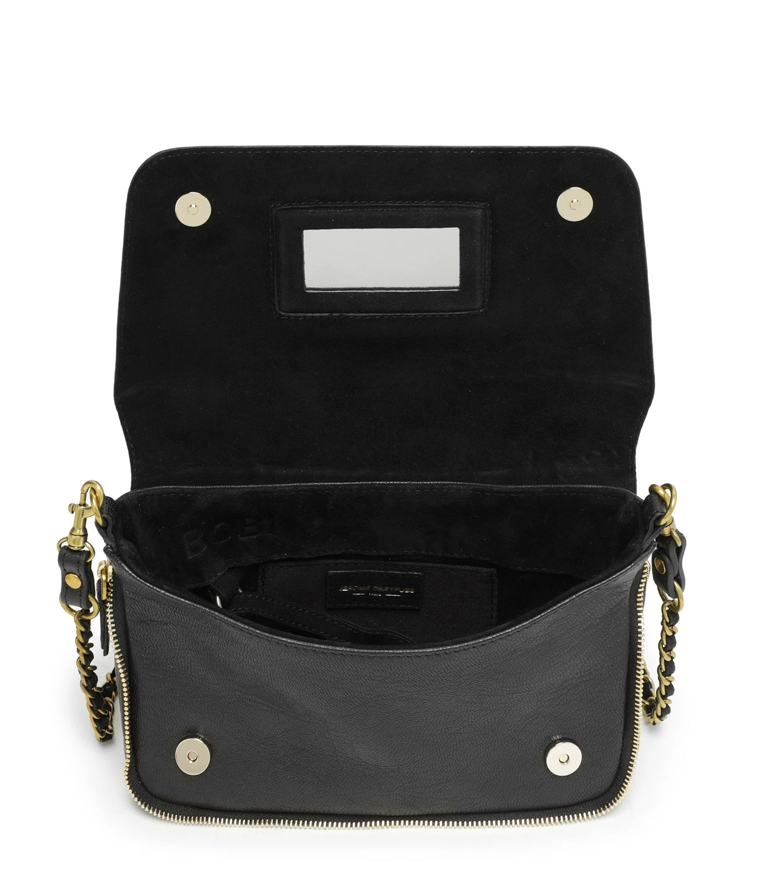 JEROME DREYFUSS Sac Bobi S Cuir Froissé Noir 5 JEROME DREYFUSS Sac Bobi S Cuir Froissé Noir – Image 3