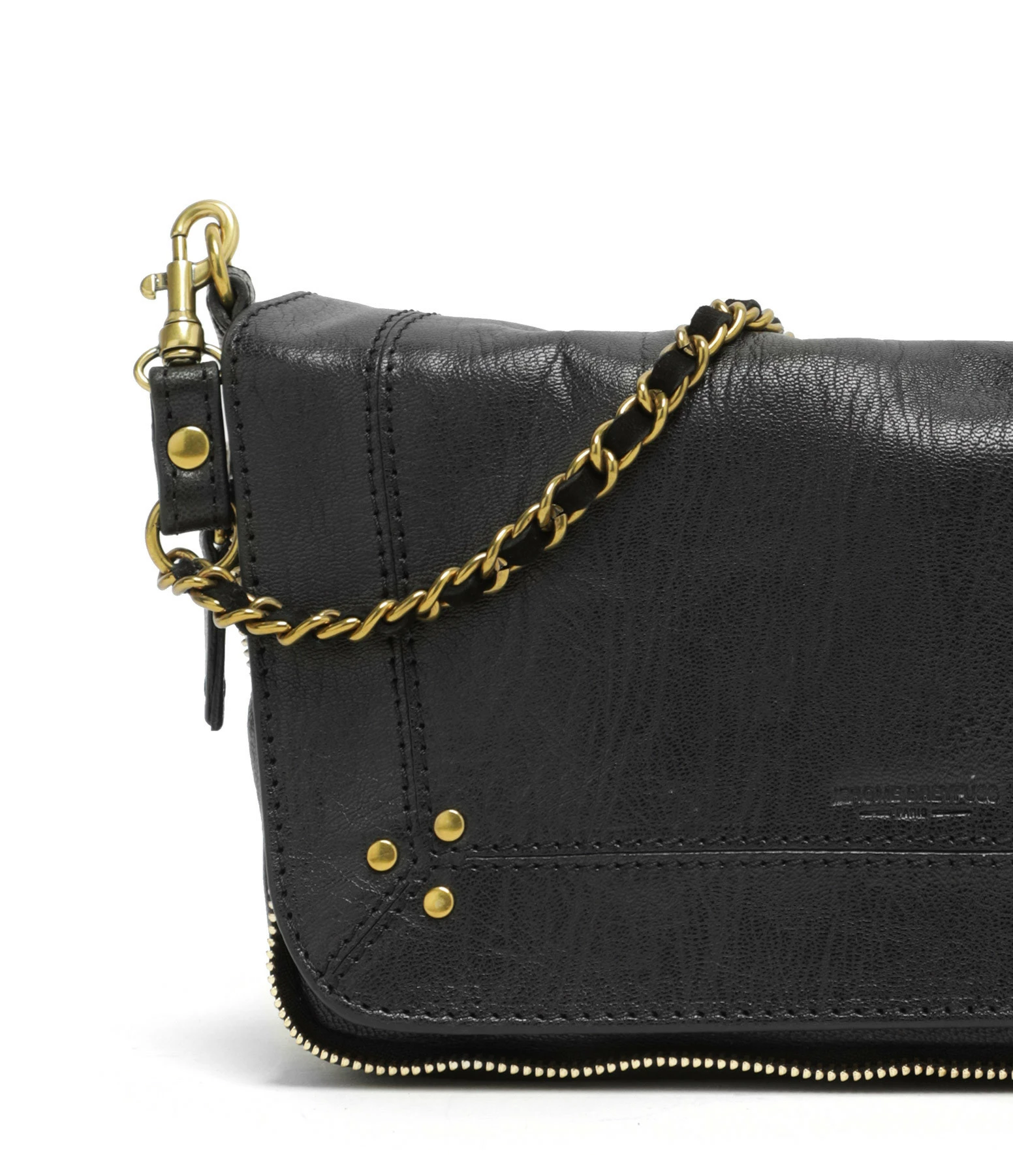 JEROME DREYFUSS Sac Bobi S Cuir Froissé Noir 6 JEROME DREYFUSS Sac Bobi S Cuir Froissé Noir – Image 4
