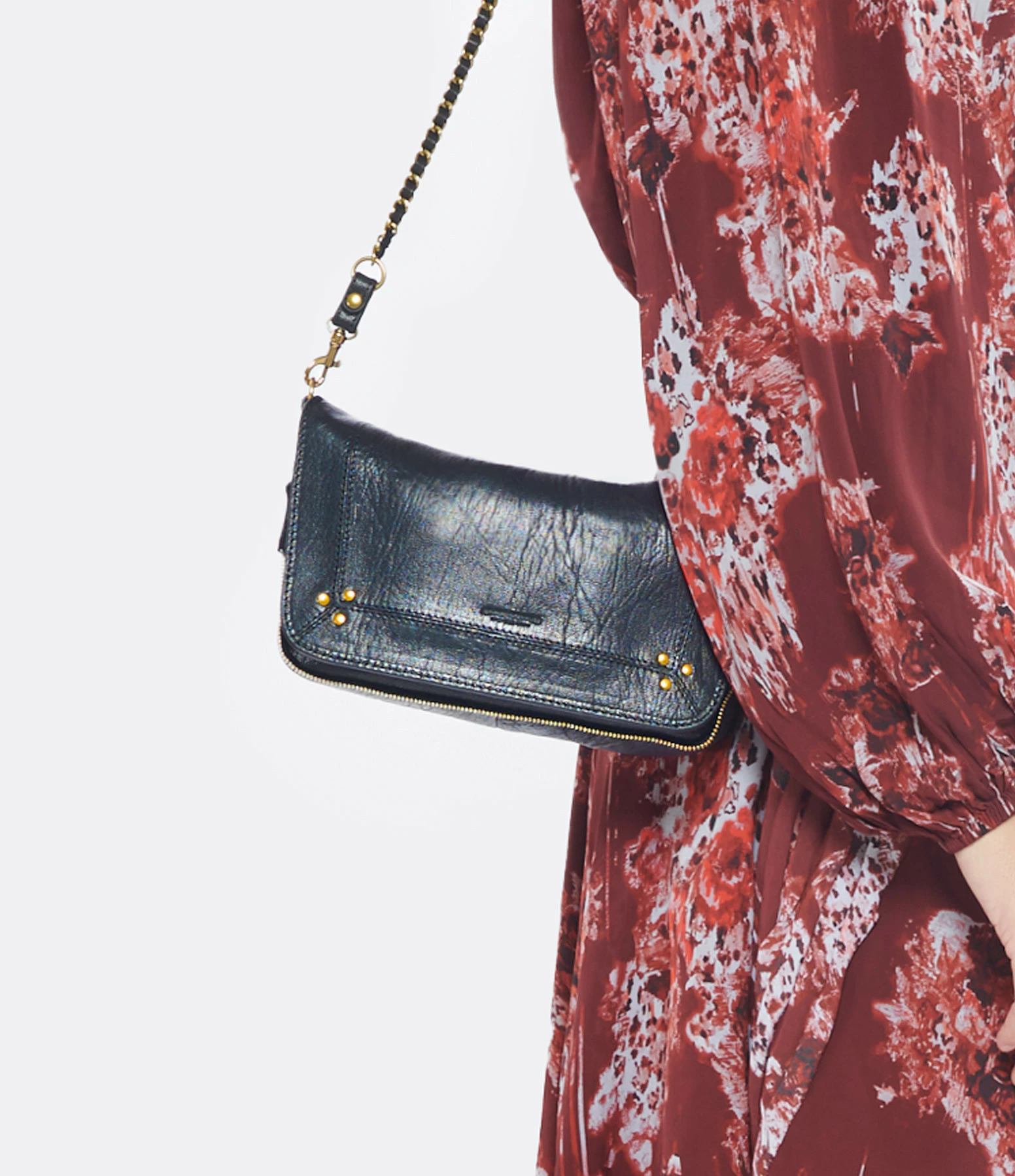 JEROME DREYFUSS Sac Bobi S Cuir Froissé Noir 7 JEROME DREYFUSS Sac Bobi S Cuir Froissé Noir – Image 5