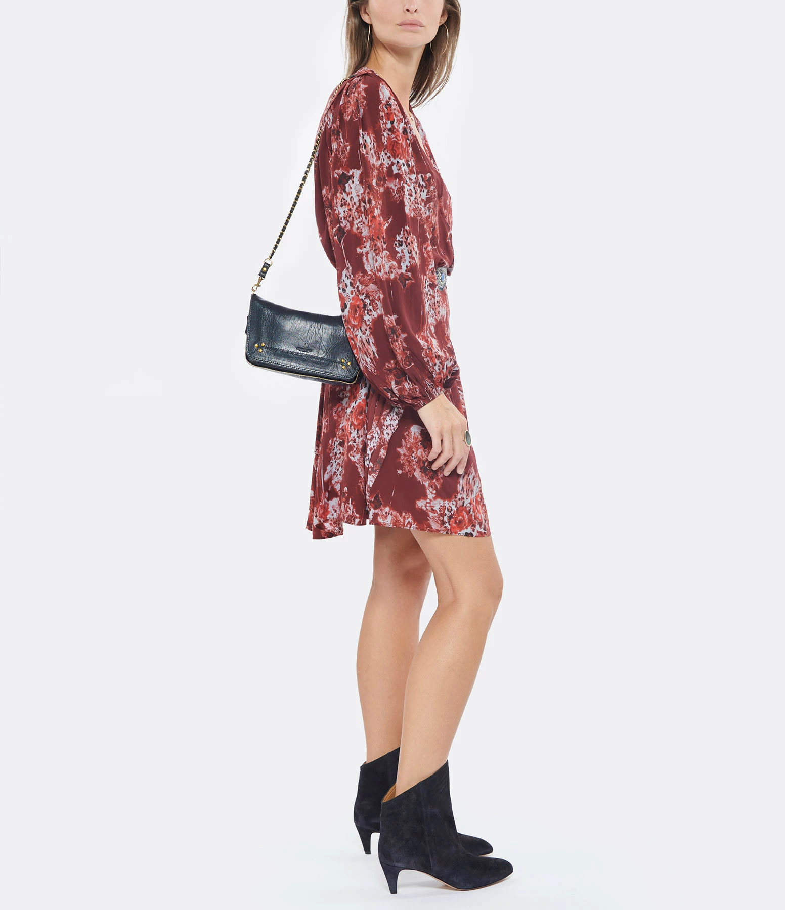 JEROME DREYFUSS Sac Bobi S Cuir Froissé Noir 8 JEROME DREYFUSS Sac Bobi S Cuir Froissé Noir – Image 6