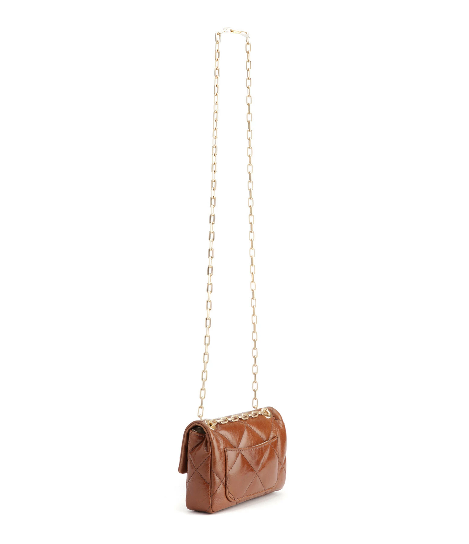 VANESSA BRUNO Sac Nano Moon Cuir Vachette Havane 4 VANESSA BRUNO Sac Nano Moon Cuir Vachette Havane – Image 2