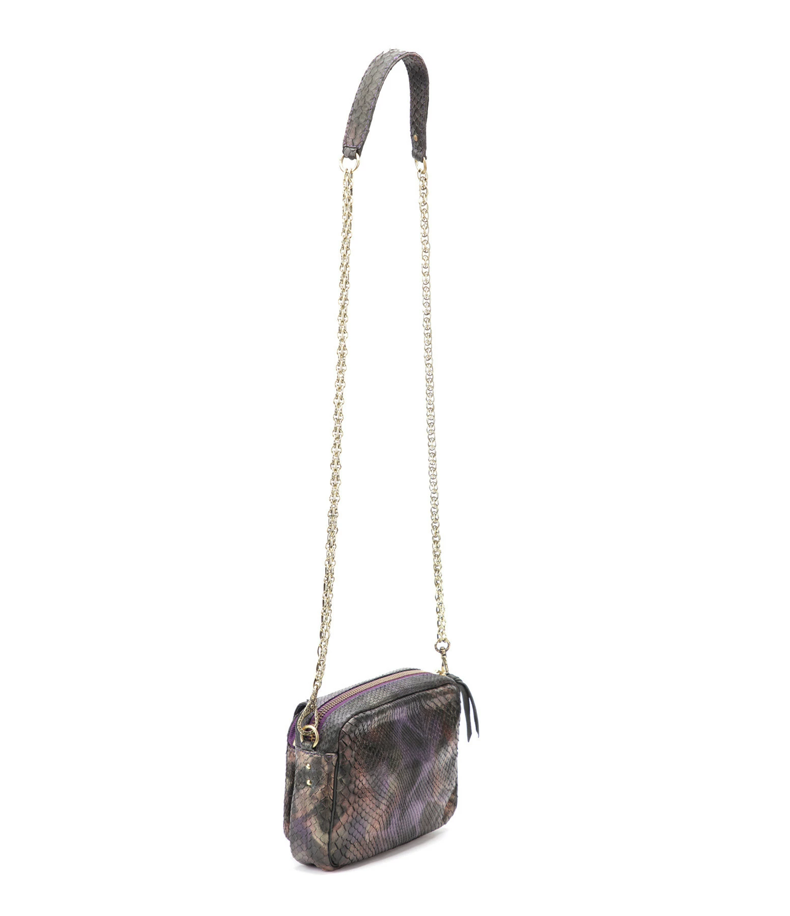 CLARIS VIROT Sac Charly Python Carbone 5 CLARIS VIROT Sac Charly Python Carbone – Image 3