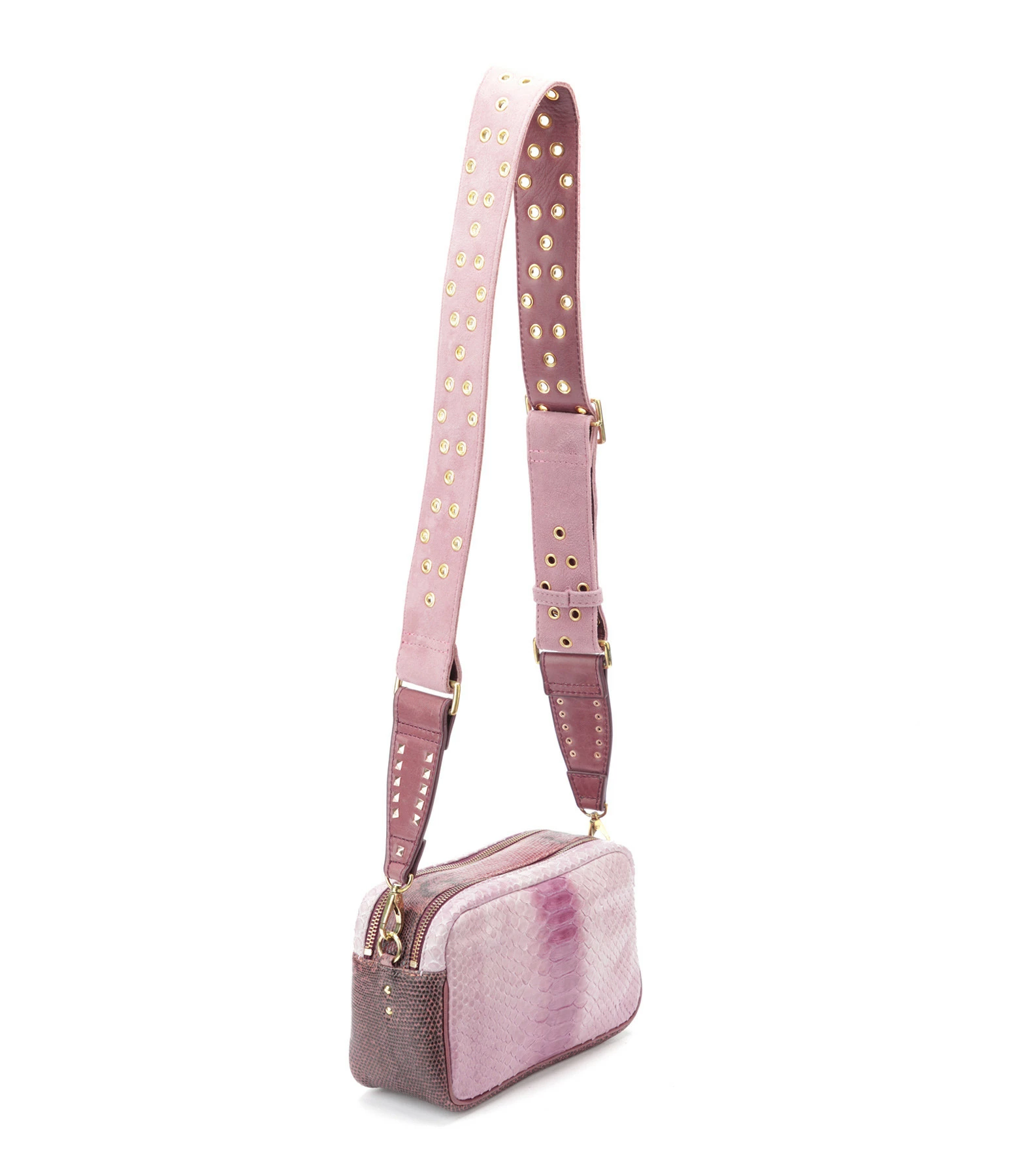 CLARIS VIROT Sac Lily Python Bordeaux Délavé 4 CLARIS VIROT Sac Lily Python Bordeaux Délavé – Image 2