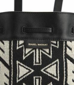 ISABEL MARANT Sac Seau Buky Cuir Noir Écru -jerome dreyfuss shop unnamed file 1459