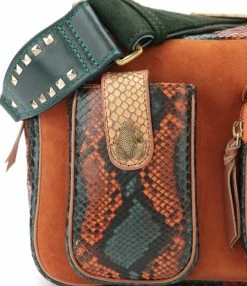 CLARIS VIROT Sac César Python Vert Orange 9 CLARIS VIROT Sac César Python Vert Orange -jerome dreyfuss shop unnamed file 1472