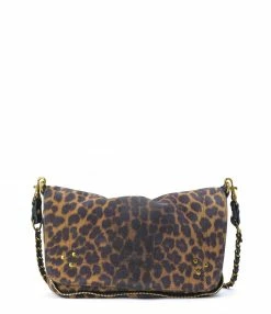 JEROME DREYFUSS Sac Bobi S Cuir Suédé Léopard