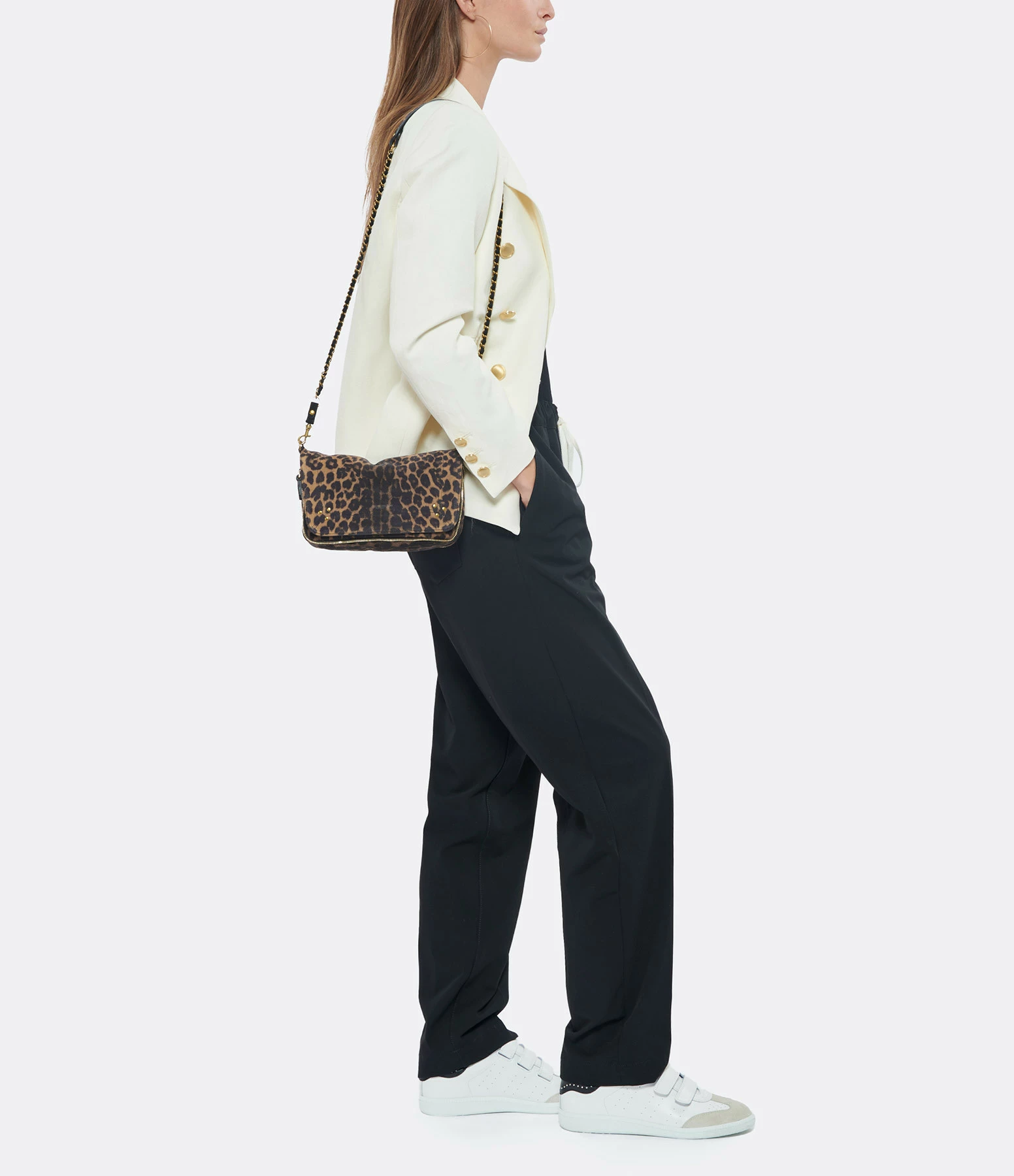 JEROME DREYFUSS Sac Bobi S Cuir Suédé Léopard 8 JEROME DREYFUSS Sac Bobi S Cuir Suédé Léopard – Image 6