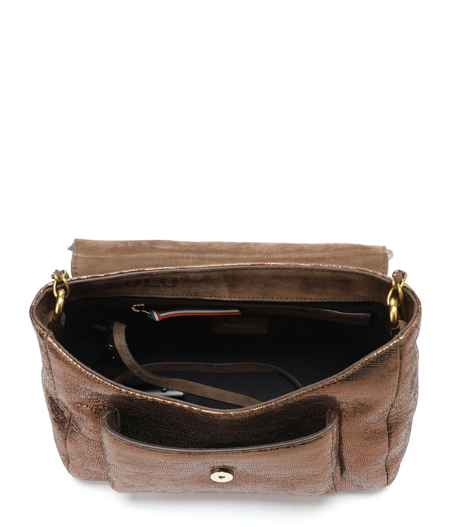 JEROME DREYFUSS Sac Lulu M Cuir Lamé Bronze 6 JEROME DREYFUSS Sac Lulu M Cuir Lamé Bronze – Image 4