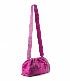 Alternative view of SISTA PARIS Sac Big Uniq Cuir Souple Python Pink Devil