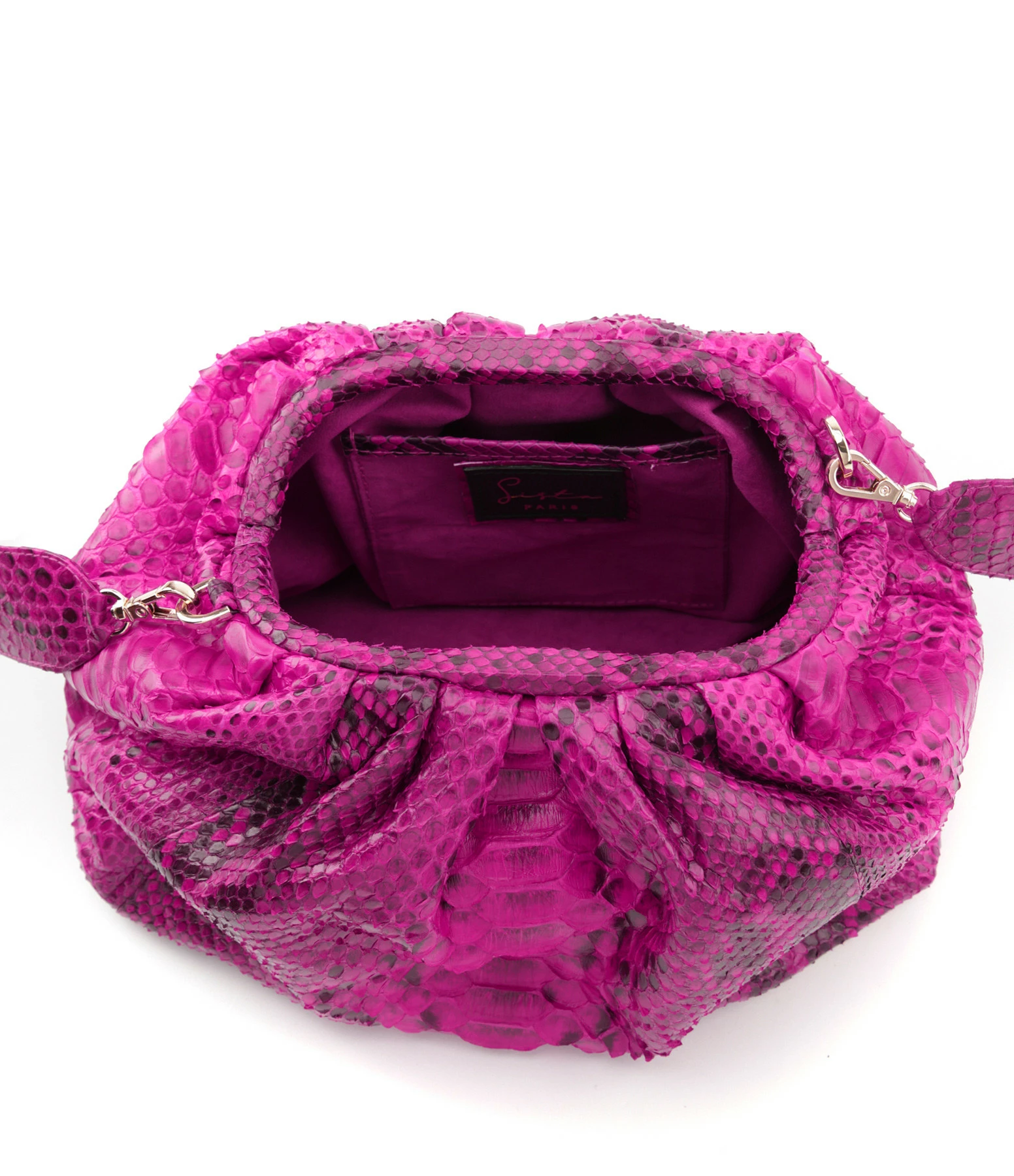 SISTA PARIS Sac Big Uniq Cuir Souple Python Pink Devil 5 SISTA PARIS Sac Big Uniq Cuir Souple Python Pink Devil – Image 3