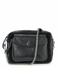 CLARIS VIROT Sac Big Charly Python, Suédé Noir