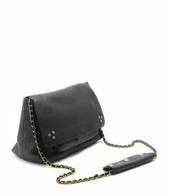 Alternative view of JEROME DREYFUSS Sac Lulu M Cuir Grainé Noir Brass